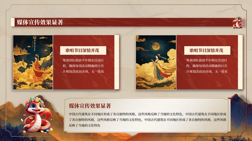 红色国风新年活动汇报ppt模板