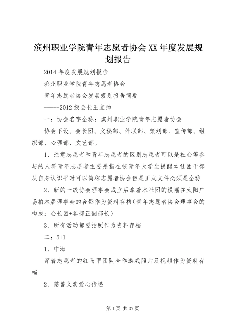 滨州职业学院青年志愿者协会XX年度发展规划报告.docx