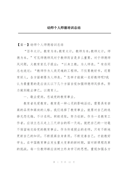 幼师个人师德培训总结.docx