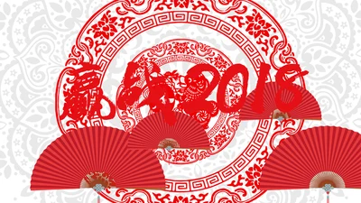 喜庆剪纸民俗狗年新年春节元旦联欢会PPT