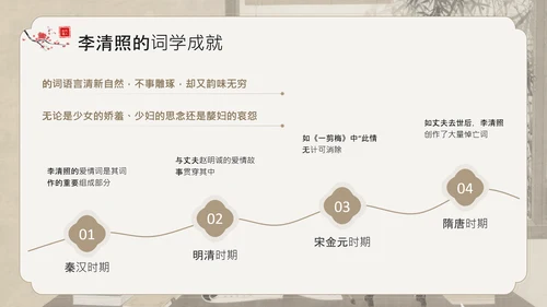 黄色中国风李清照宋代词坛的女性诗人PPT模板