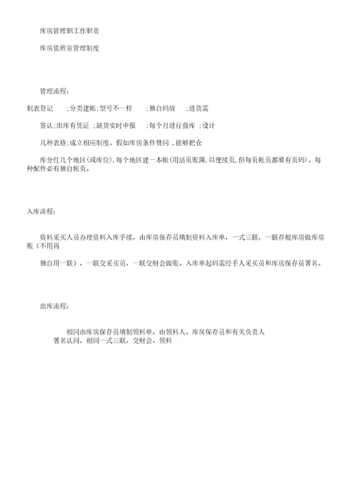 仓库学习管理入库出库学习管理流程大纲纲要工作职责岗位及学习管理标准制度