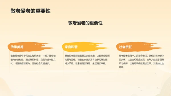 橙色复古风重阳敬老课件PPT模板