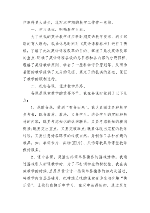 精选六年级小学英语教师工作总结.docx