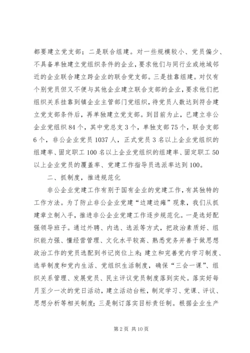 乡镇年度非公党建工作总结暨工作安排.docx