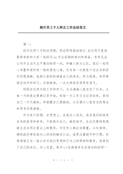 银行员工个人转正工作总结范文.docx