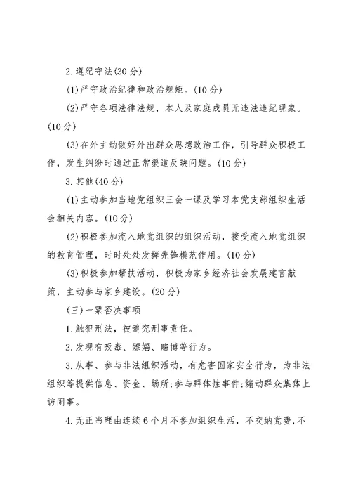 党员积分管理考核细则