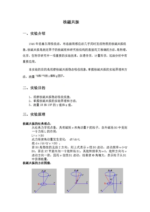 西安交大物理仿真实验核磁共振