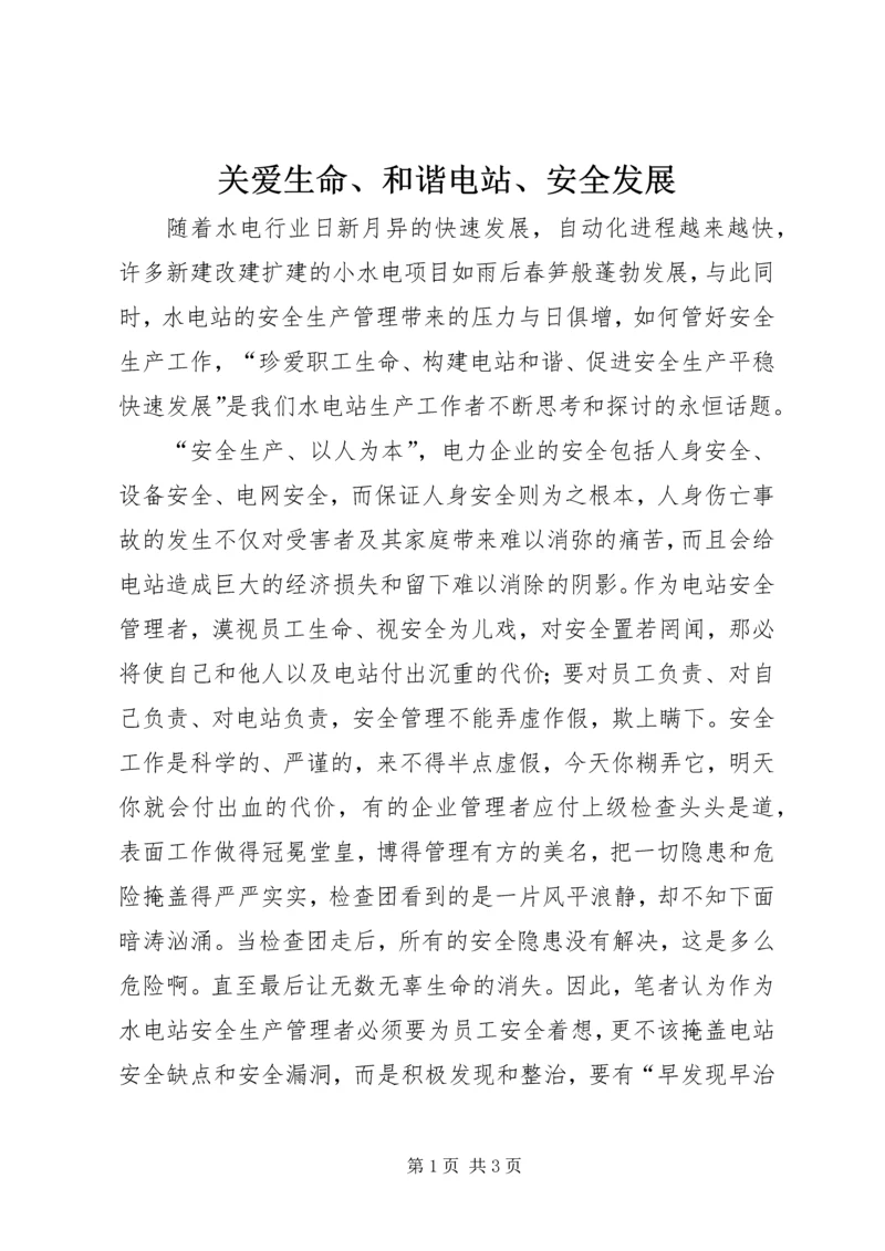 关爱生命、和谐电站、安全发展.docx