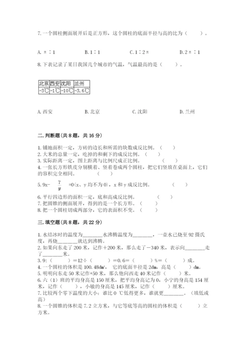 沪教版小学数学六年级下册期末检测试题含答案【黄金题型】.docx