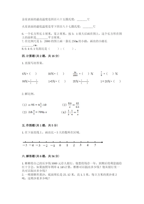 冀教版六年级下册数学 期末检测卷附参考答案【精练】.docx