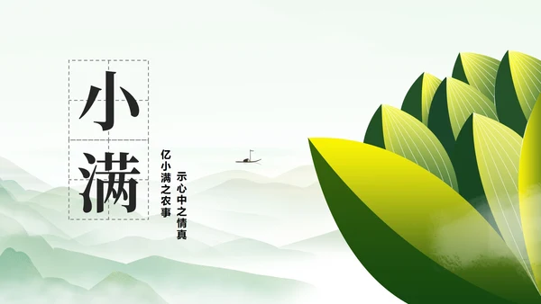 小清新中国风小满节气介绍PPT模板