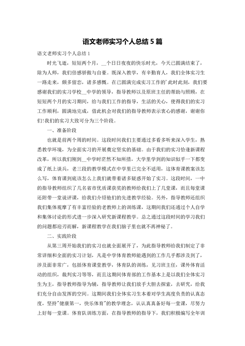 语文老师实习个人总结5篇.docx