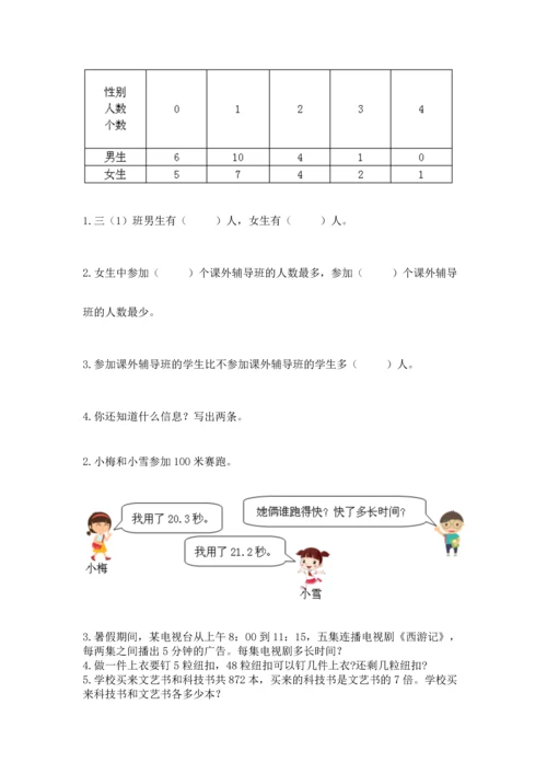 人教版三年级下册数学期末测试卷含答案（典型题）.docx
