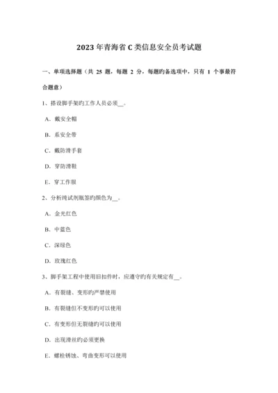 2023年青海省C类信息安全员考试题.docx