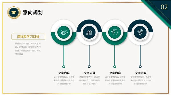 稳重大气绿色烫金微立体风博士入学复试汇报PPT博士复试