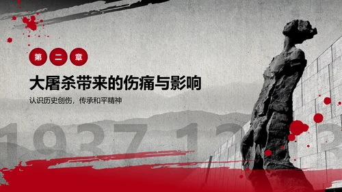 红色党政风国家公祭日——铭记历史，勿忘国耻PPT模板