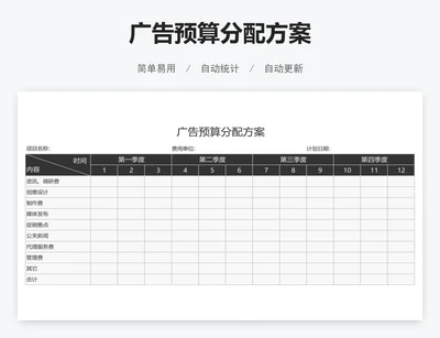 广告预算分配方案