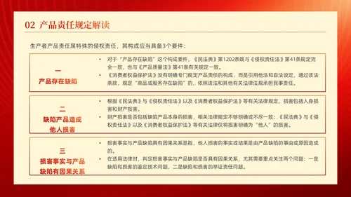 红金线条科技风工人剪影产品质量法解读动态PPT法律