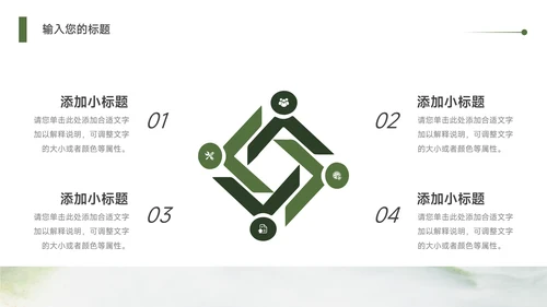 高端绿色流体水彩教学设计PPT模板