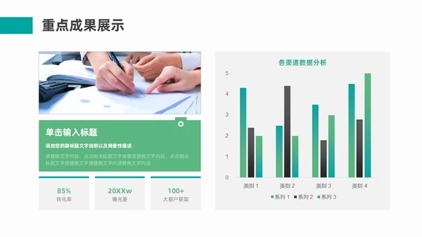 绿色流体形状简约工作总结PPT模板