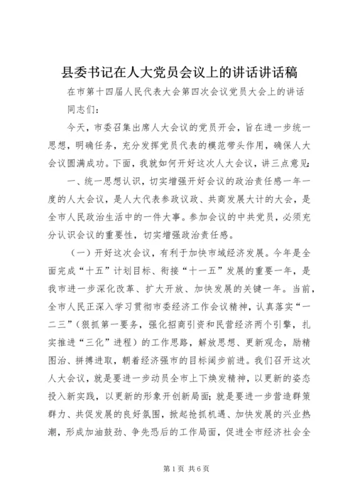 县委书记在人大党员会议上的讲话讲话稿精编.docx