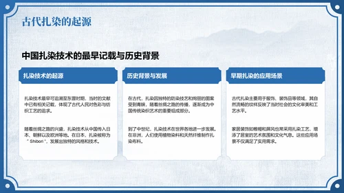 蓝色中国风非遗扎染的艺术魅力PPT模板