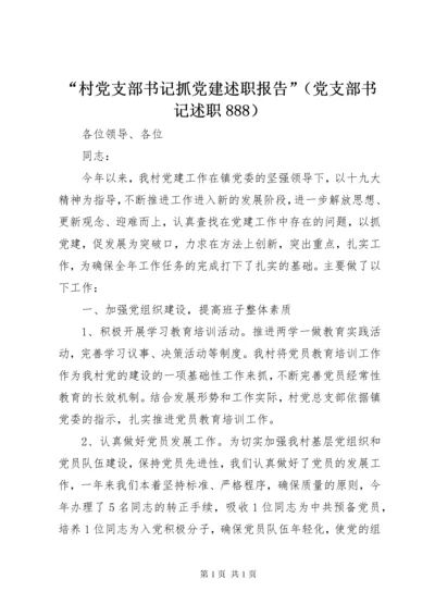 “村党支部书记抓党建述职报告”（党支部书记述职888）.docx