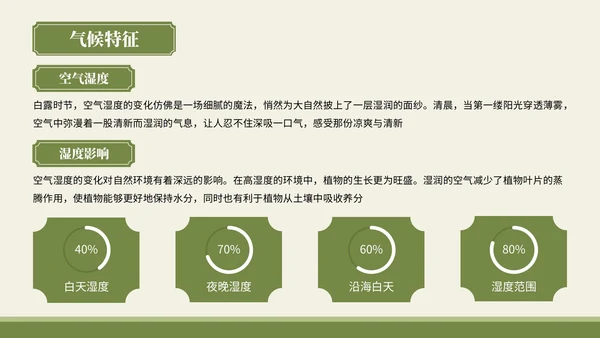 绿色中国风风格白露秋俗韵味悠长PPT模板