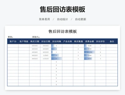 售后回访表模板