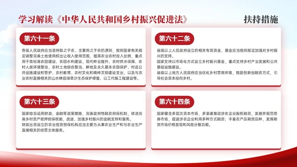 红色简约乡村振兴促进法解读学习PPT模板