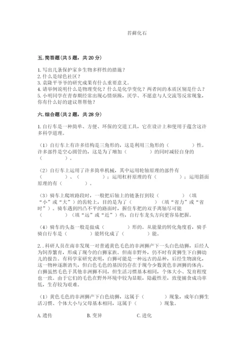 教科版六年级下册科学期末测试卷一套.docx