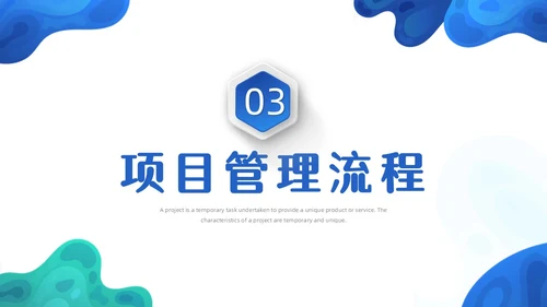 商务微粒体项目管理流程商务团队项目管理PPT模板