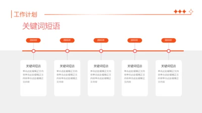 橙红扁平5项并列图示工作总结