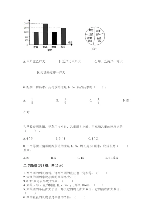 人教版数学六年级上册期末考试卷带答案（预热题）.docx