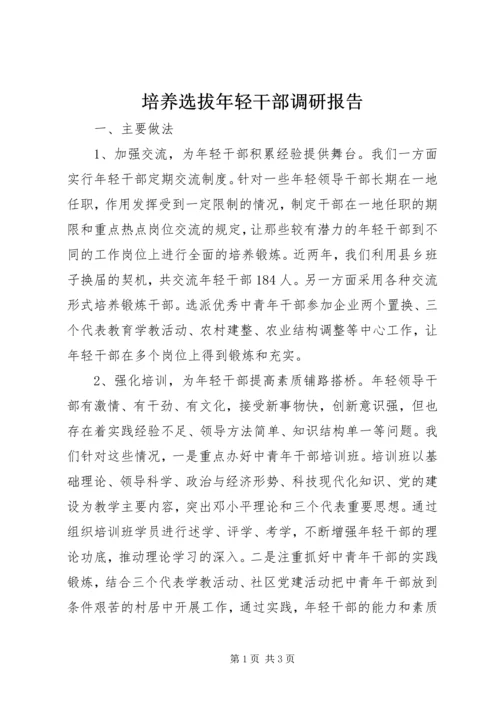培养选拔年轻干部调研报告.docx