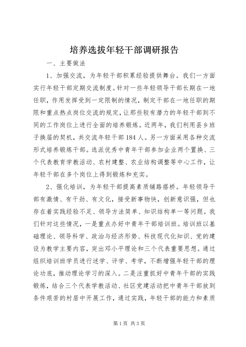 培养选拔年轻干部调研报告.docx