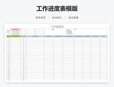 工作进度表模版
