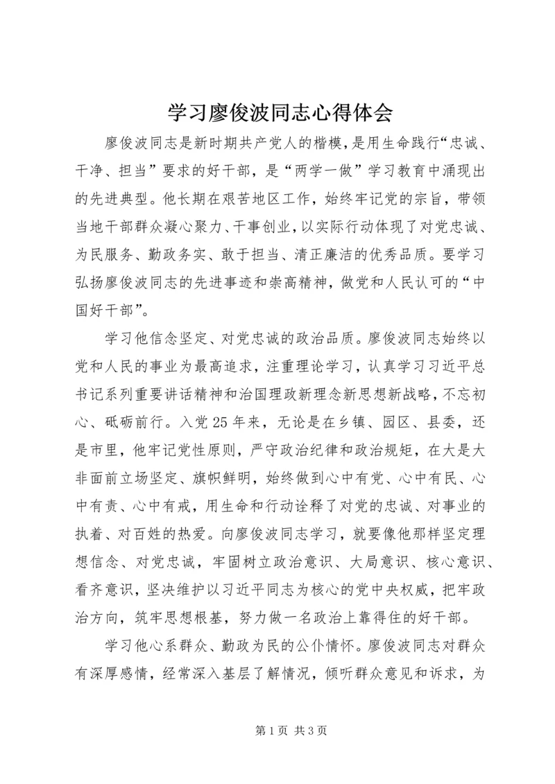 学习廖俊波同志心得体会 (2).docx