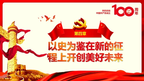 学习七一建党100周年讲话伟大建党精神PPT