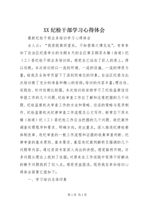 XX纪检干部学习心得体会 (4).docx