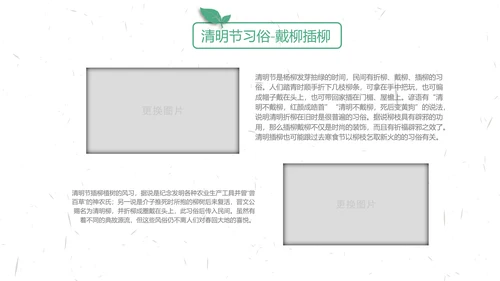 中国传统节气清明节介绍宣传清明踏青PPT模版