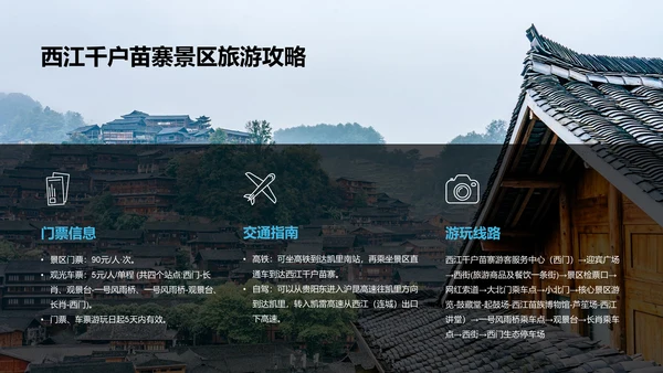 蓝色摄影风贵州旅游景点介绍PPT模板