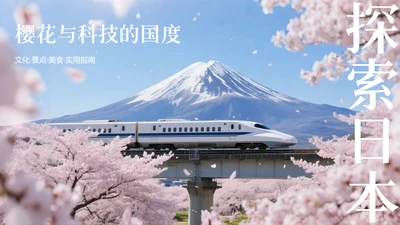 现代简约高级日本旅游攻略PPT模板