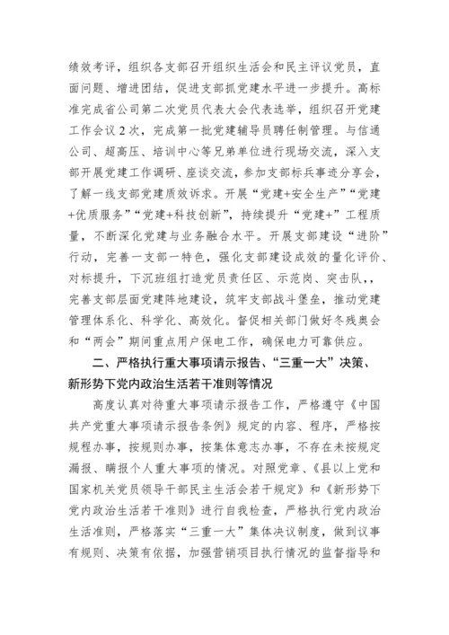 【国资国企】2022年公司党委书记履职尽责及“一岗双责”落实情况报告.docx