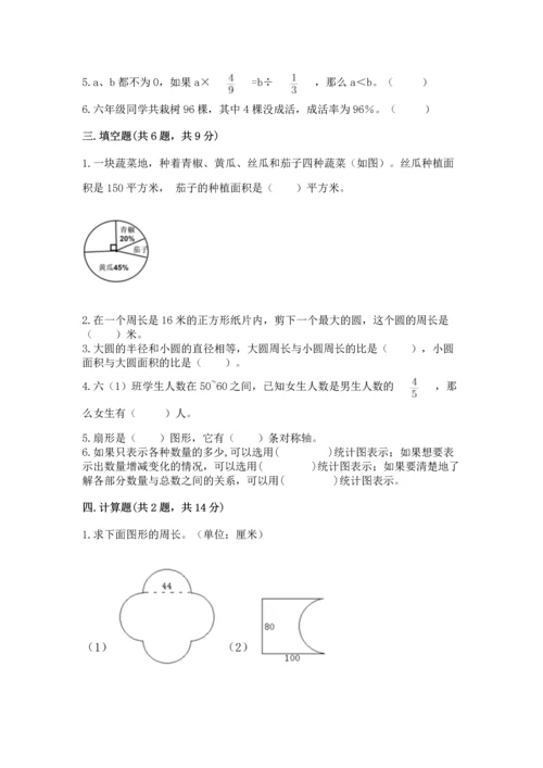 人教版六年级上册数学期末测试卷精品【预热题】.docx