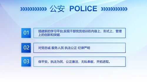 蓝色大气公安警察派出所年终总结动态PPT模板