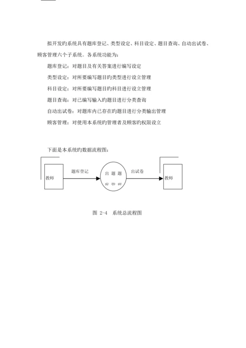 出题题库基础管理系统的优秀毕业设计专项说明书.docx