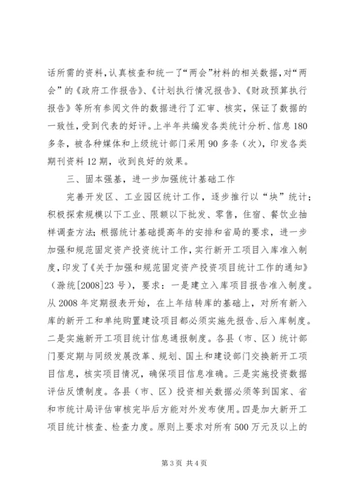 市统计局上半年工作总结和下半年工作安排 (3).docx