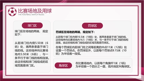 暗红简约风足球比赛规则讲解模板